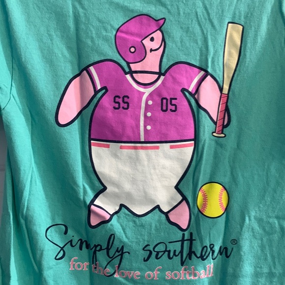 Simply Southern Short Sleeve Softball Graphic Tee Womens Small - Picture 6 of 8